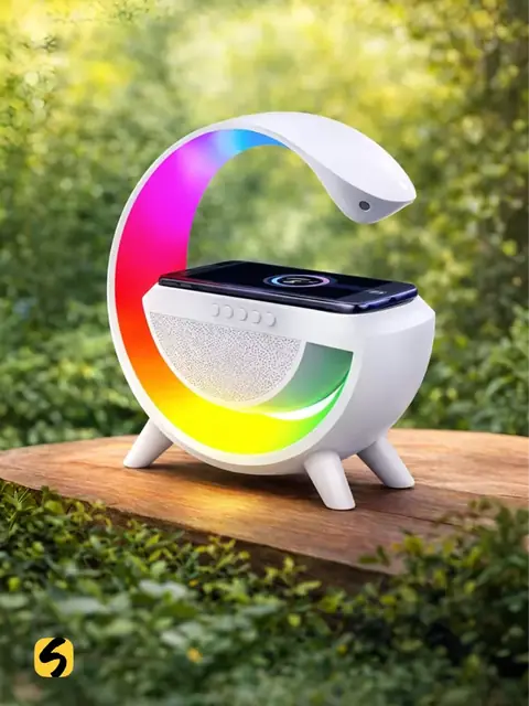 Bluetooth kolonka, simsiz quvvatlagich va yoritgich