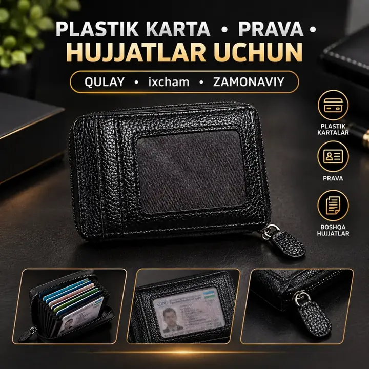 Fermuarli hamyonning yopiq holati