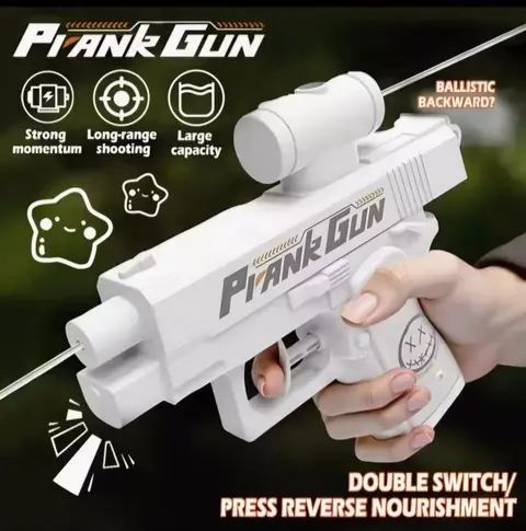 Suv purkagich o‘yinchoq pistolet Prank Gun — katta suv sig‘imi