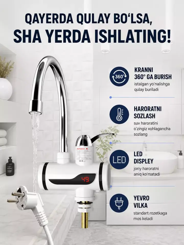 360° aylanadigan kran uchi