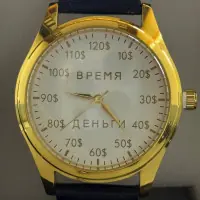 Time = Money klassik erkaklar qo‘l soati, tilla rang korpusli