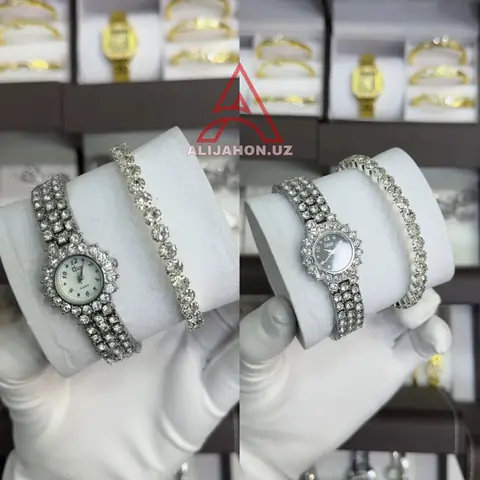 Kumushrang soat va braslet — ayollar aksessuari