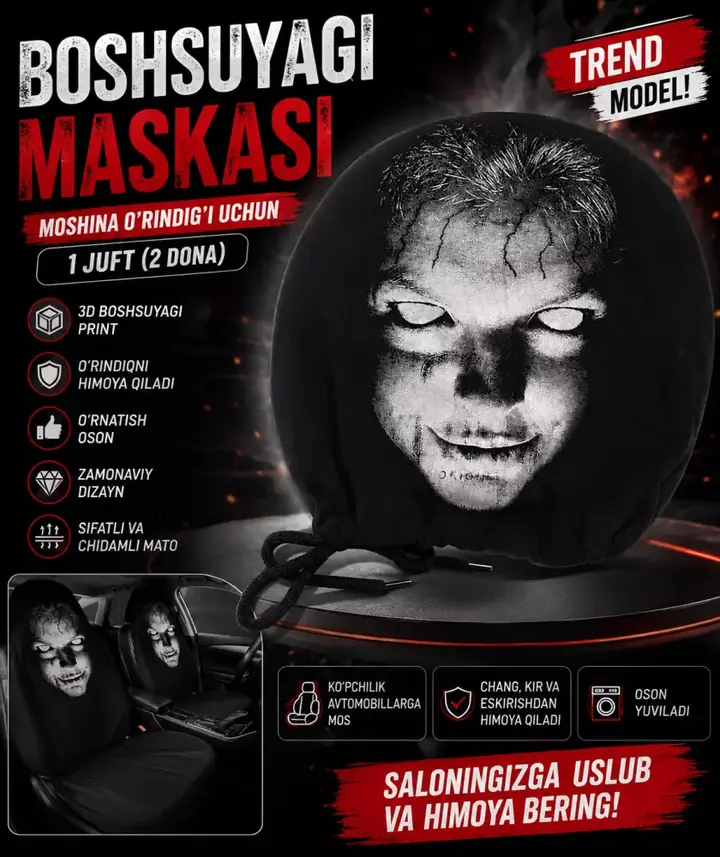 O‘rnatilgan maskalar avtomobil salonida