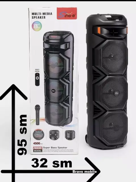 Sing e portativ karaoke kolonkasi va RGB yoritgich