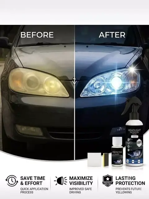 Faralar uchun sprey Headlight Refurbished Polish — xiralikni yo‘qotadi