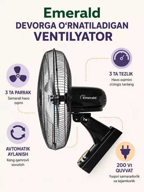 Gold Avex pultli devor ventilyatori, 50 W