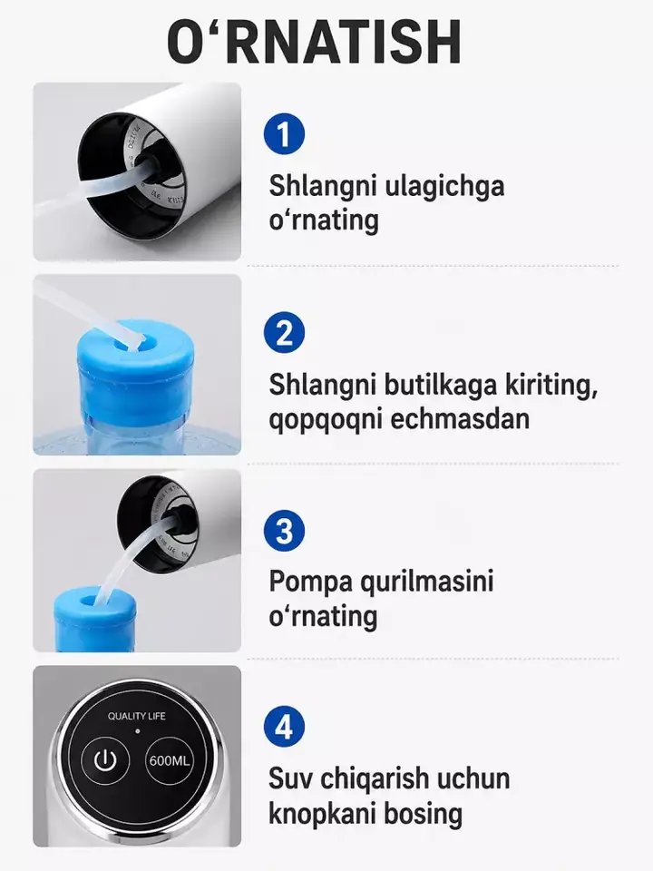 Nasosning tashqi ko‘rinishi va o‘lchamlari