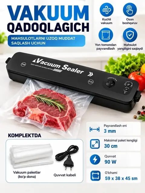 Vakuumli qadoqlagich VSX, takomillashtirilgan versiya