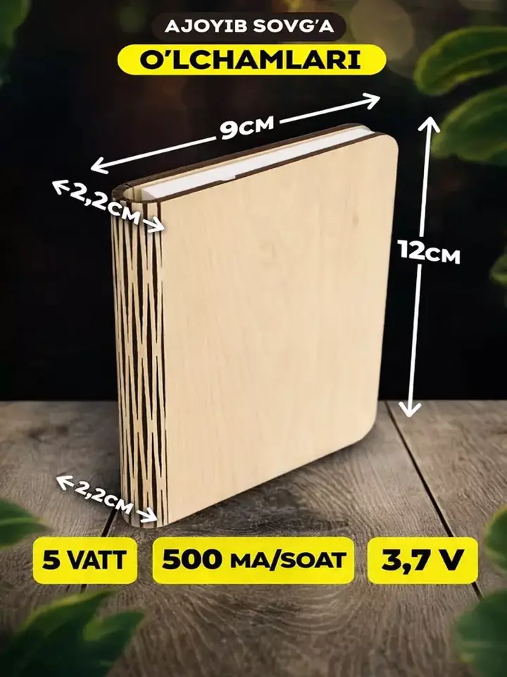 USB kabel bilan zaryadlanayotgan chiroq