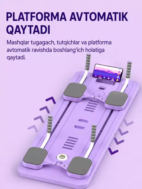 Uy uchun pilates taxtasi 8 tasi 1 da — taymer va telefon tutqichi bilan