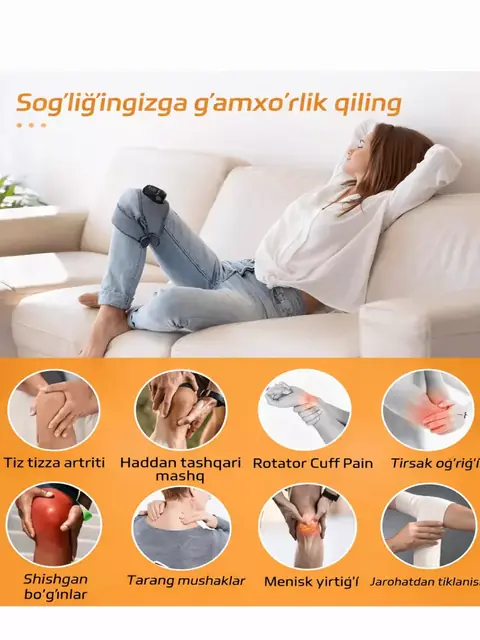 Elektr isituvchi tizza bandaji va massajer, 3 ta rejim