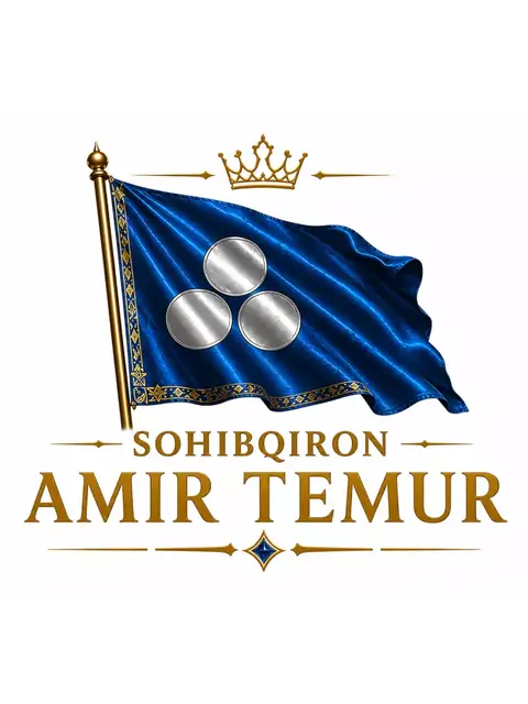 Futbolka va kepka to‘plami, Amir Temur dizayni, oq va qora rangda