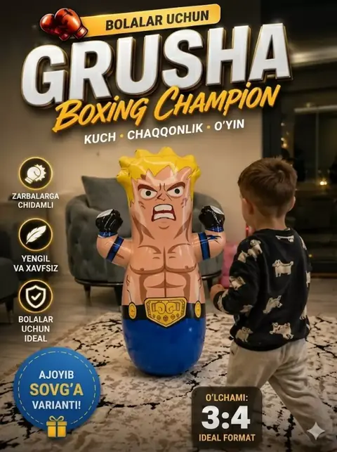 Bolalar uchun boks grusha: o‘zidan tiklanadigan, 3 yoshdan