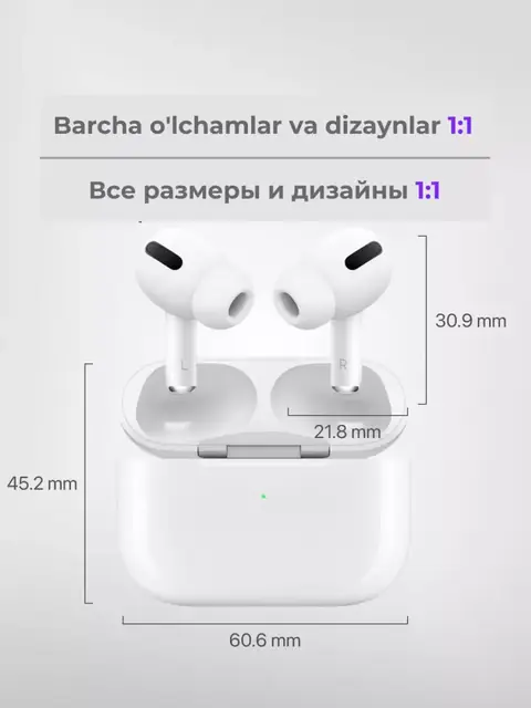 Simsiz quloqchinlar Air Pods Pro, Bluetooth 5.3 va shovqinni boshqarish
