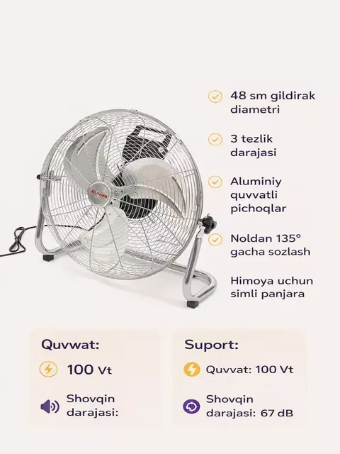 ZUMAA pol ventilyatori: zamonaviy va kuchli sovutish