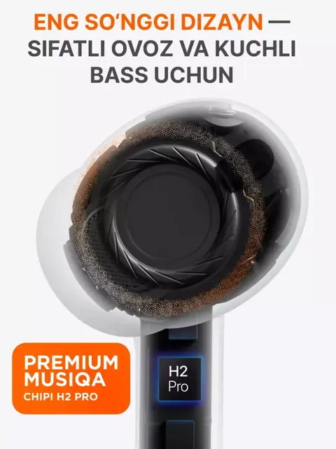 Simsiz quloqchinlar Pods Pro 2 Premium — IPX4 va simsiz zaryadlash