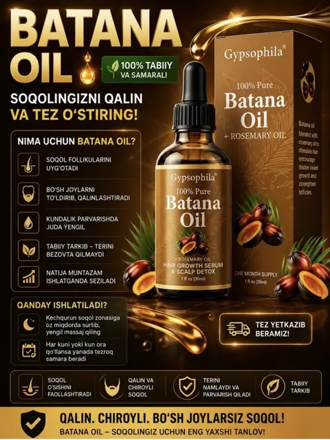 Batana Oil soqol uchun serum, 30 ml, pipetkali idish