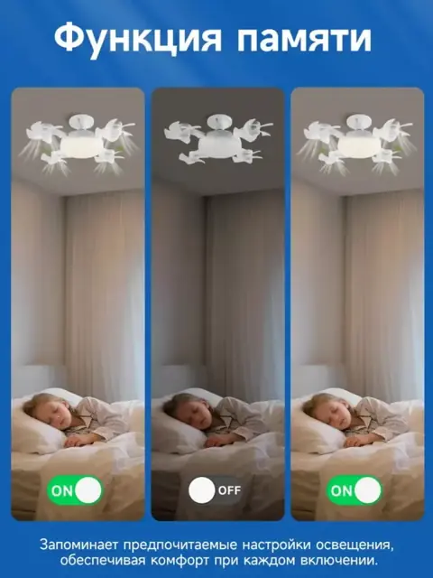 Shift ventilyatori Ventilador Teto LED Pro 60W yoritish tizimi bilan
