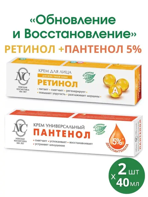 Крем‑набор Retinol и Пантенол – для молодости и здоровья кожи