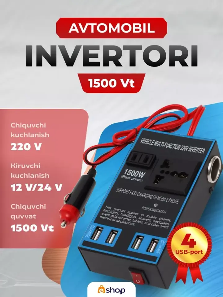 220 V rozetka va qurilma o‘lchamlari