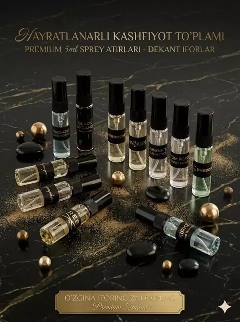 13 xil atirdan iborat mini parfyum to‘plami, har bir flakon 5 ml