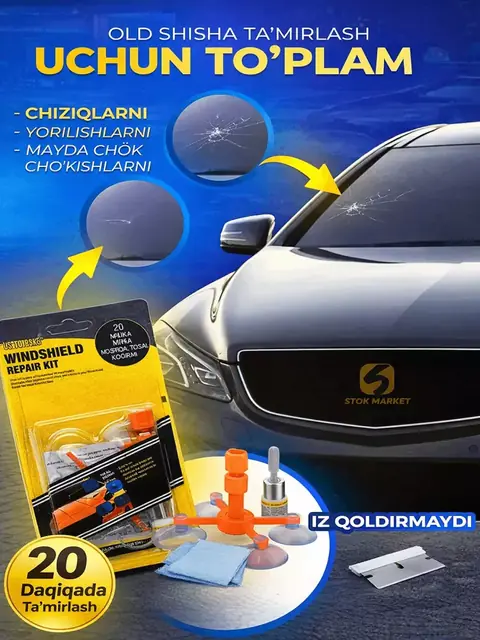 Avtomobil oynasini ta’mirlash to‘plami Windshield Repair Kit