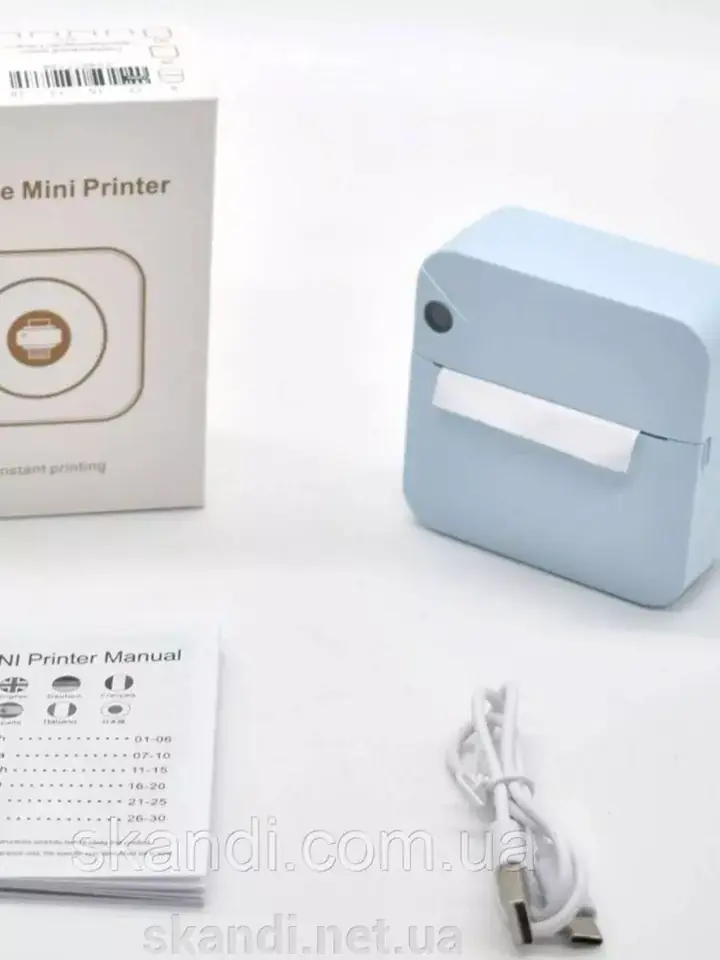 Mini printer yon tomoni va zaryadlash porti