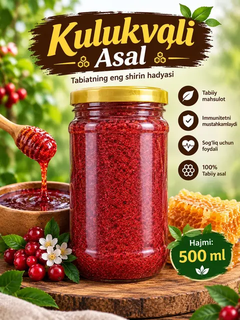 Kulukvali tabiiy asal, 500 g