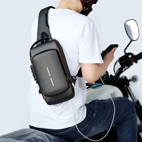 USB portli zamonaviy crossbody sumka