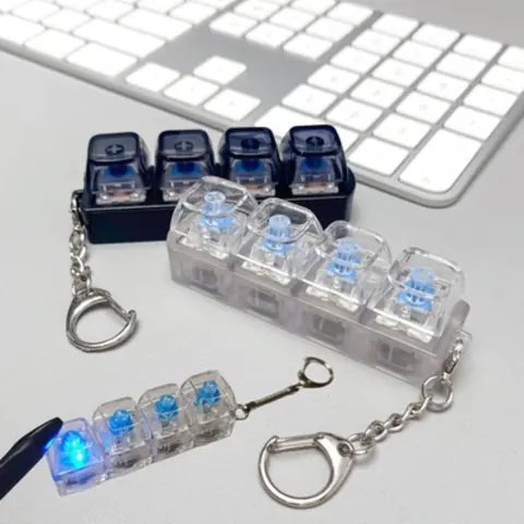 Antistress mini klaviatura breloki — mexanik klik ovozi bilan