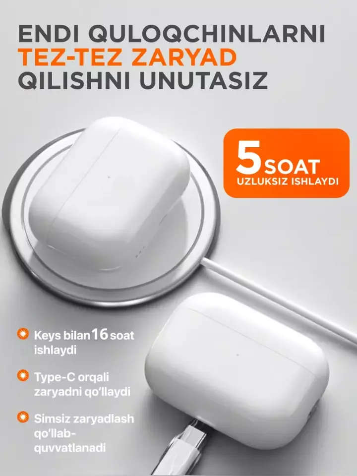 Quloqchinlarning XS, S, M, L vakumli o‘lchamlari