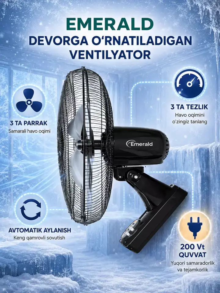 Ventilyatorning boshqaruv paneli va korpusi
